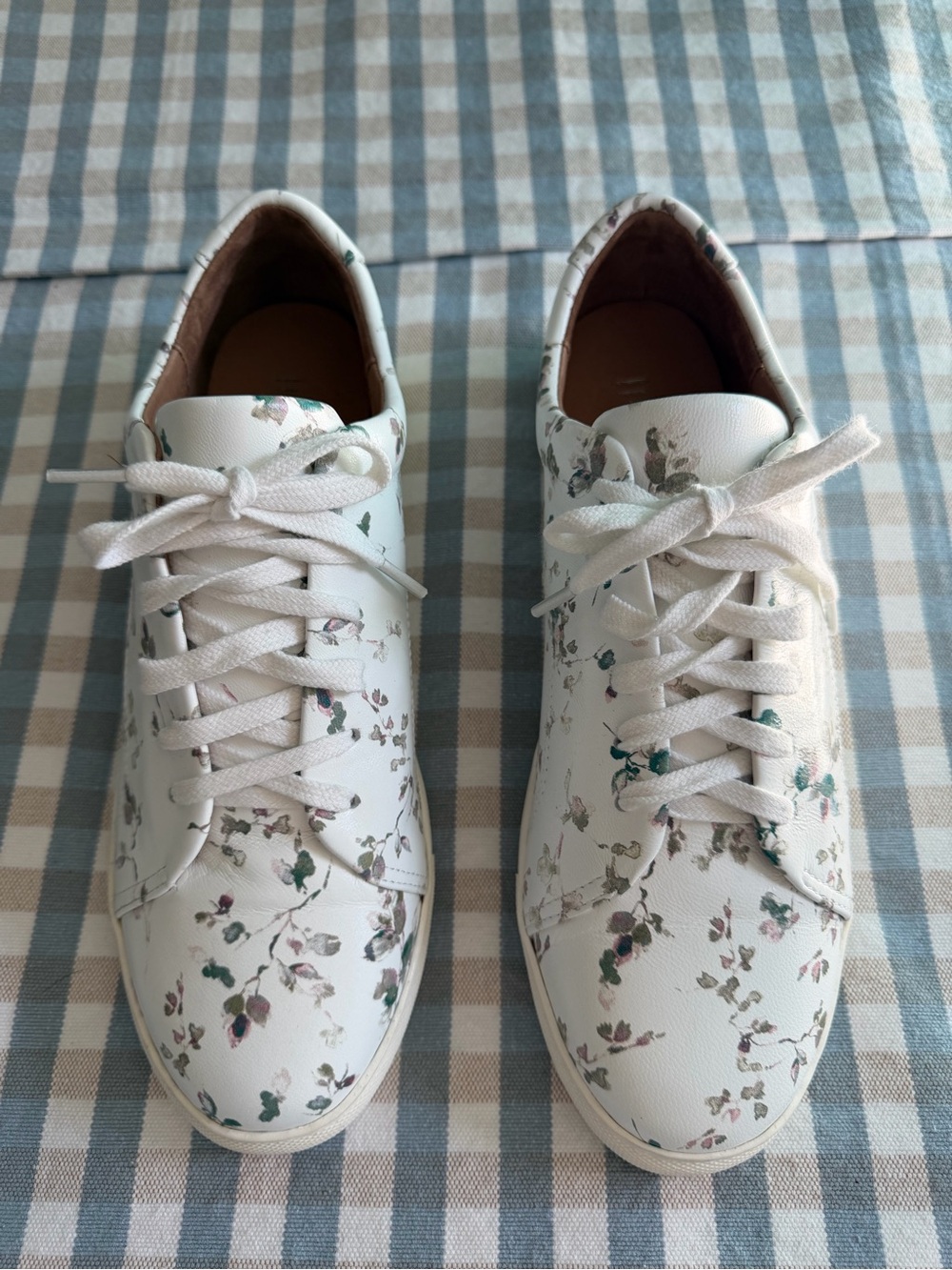 J. Jill White Floral Lace-Up Sneakers